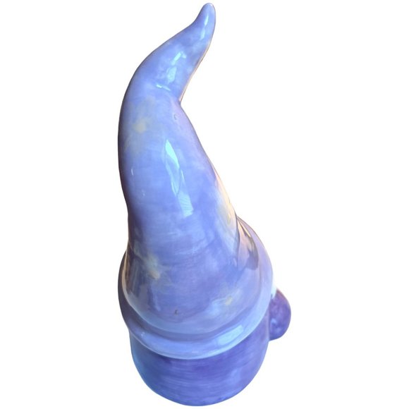 Hand-Painted GNOME Ceramic Decor Pastel Lilac 8.75" tall Whimsical - Picture 6 of 14